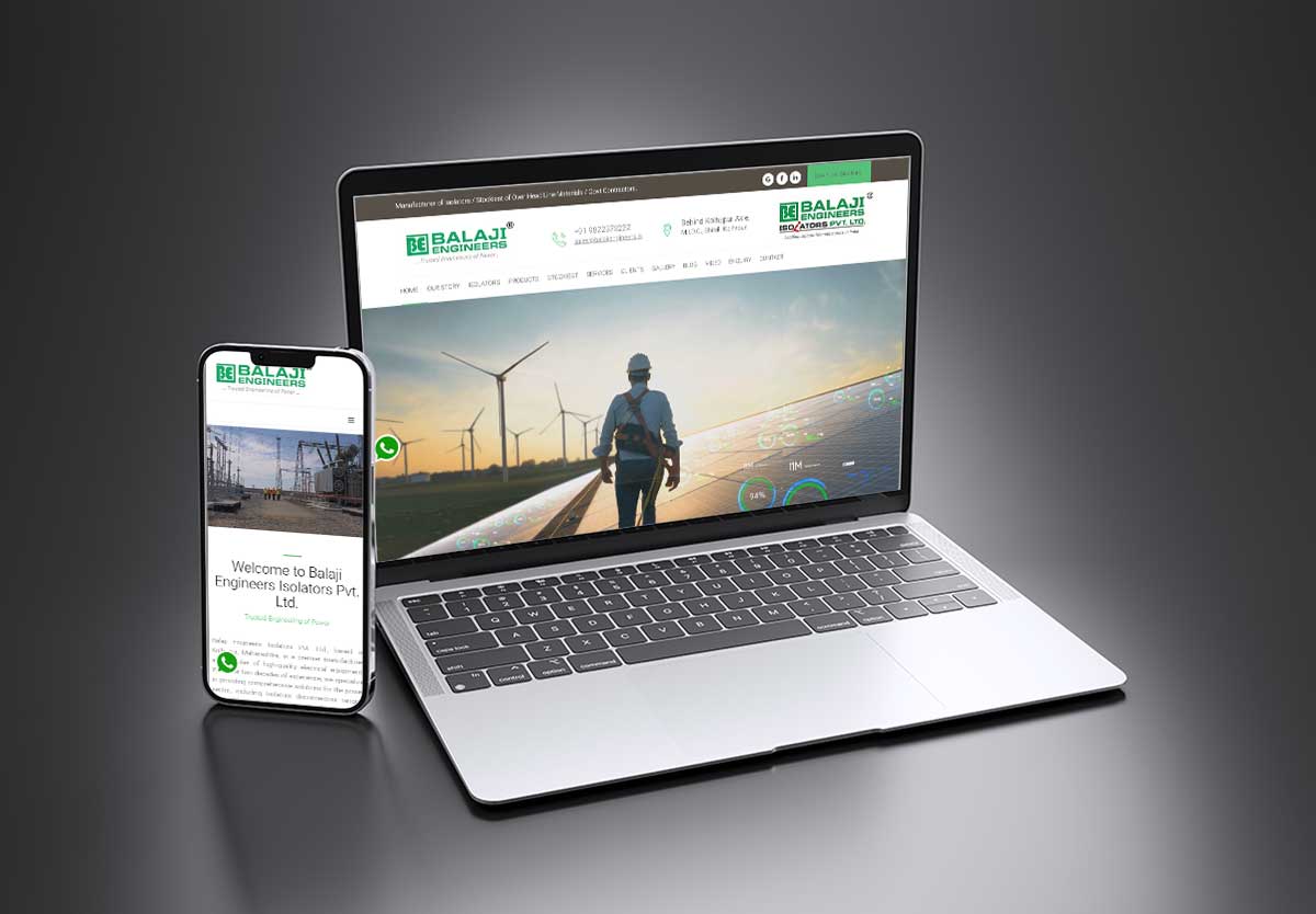 balaji-mock SEO and mobile-friendly website design for Balaji Engineers – Electrical Contractor and Supplier, Kolhapur by Agnis Designers.