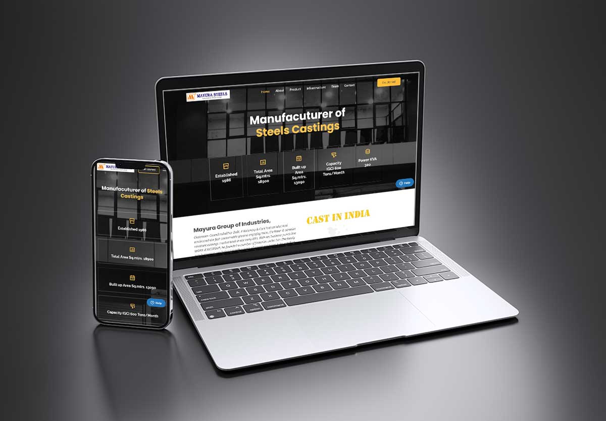 SEO and mobile-friendly website design for Mayura Steels – Steel Catings Supplier, India by Agnis Designers.