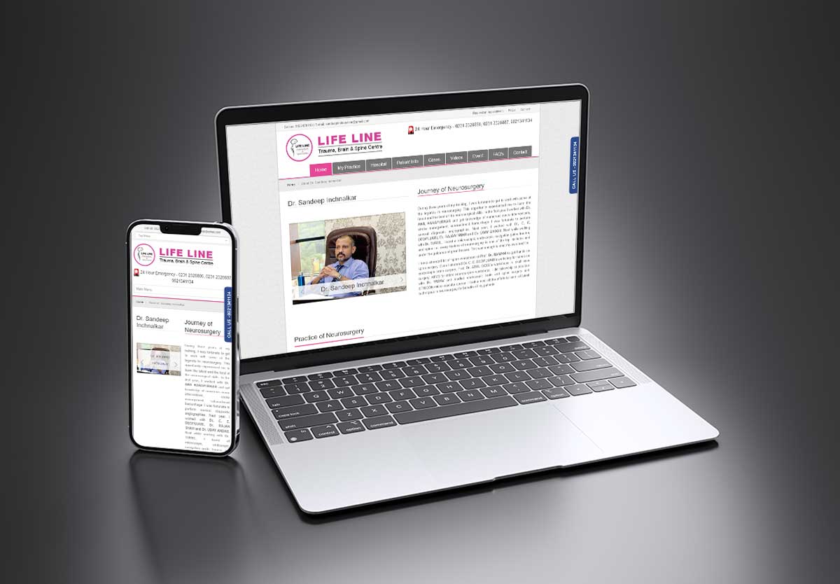 SEO and mobile-friendly website design for Lifeline Hospital – Healthcare, Kolhapur by Agnis Designers.