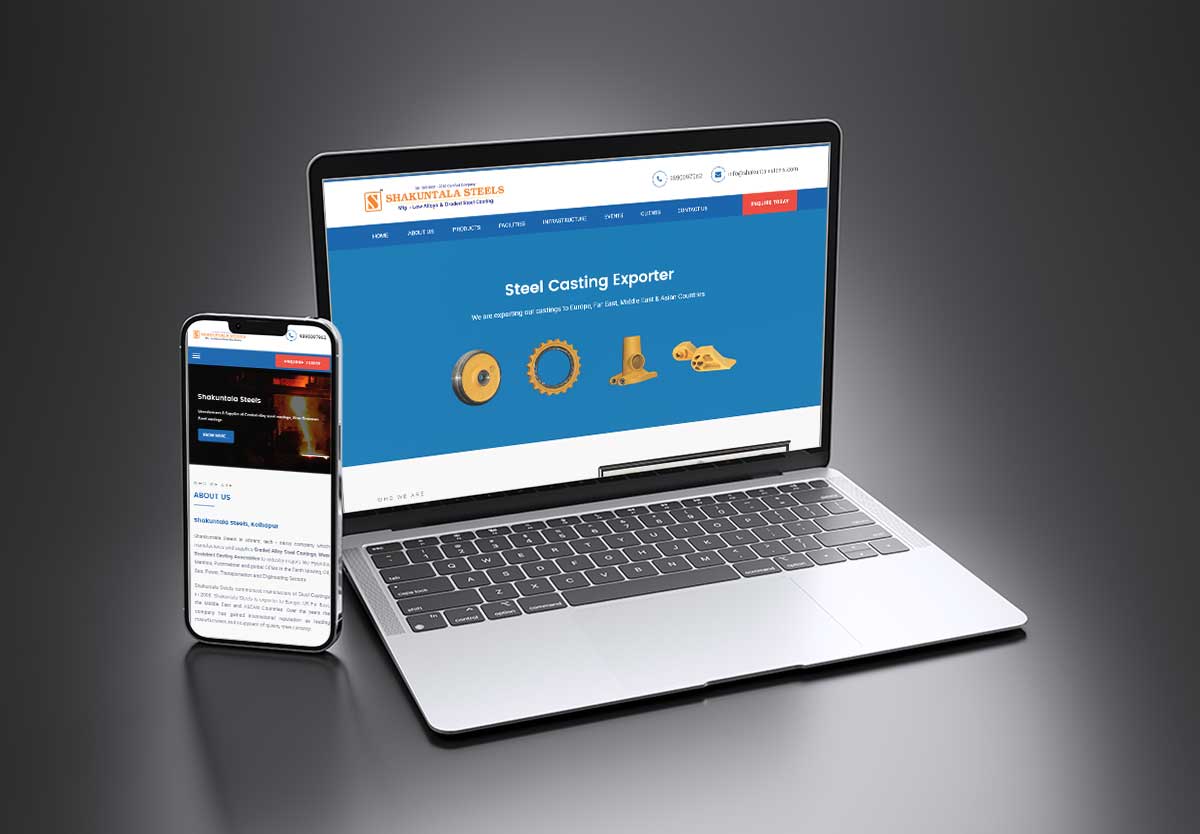 SEO and mobile-friendly website design for Shakuntala Steels – Steel Castings Manufacturer, Kolhapur by Agnis Designers.