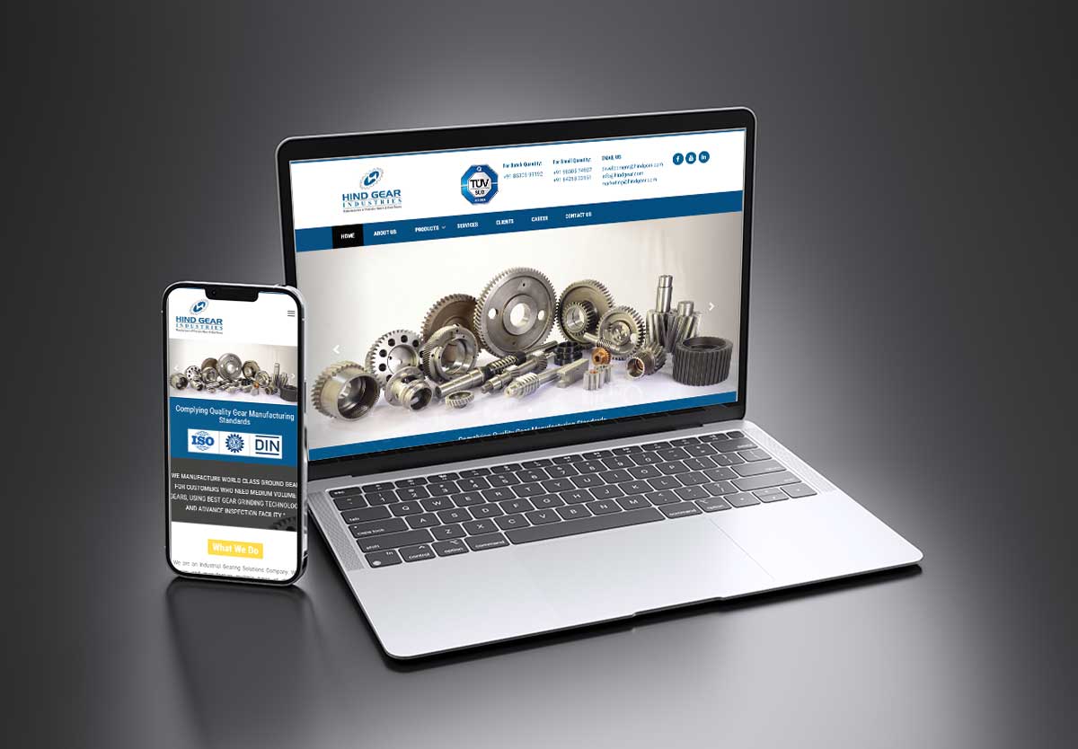 SEO and mobile-friendly website design for Hind Gears – Gear Manufacturer, Kolhapur by Agnis Designers.
